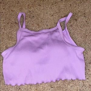 Purple ridged bath suit top